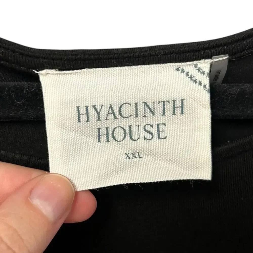 Hyacinth House Black Tulle Puff Short Sleeve Darby Top Womens XXL
